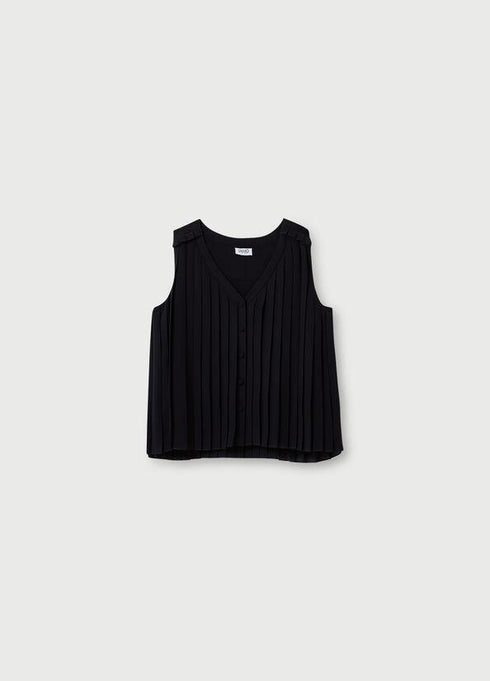 Top Donna WA1273T4756 plissettato Nero LIU.JO- Francavilla Moda